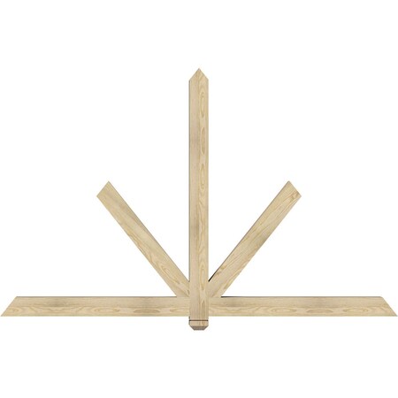 Ekena Millwork Kennewick Rough Sawn Timber Gable Bracket, Douglas Fir, 84"W x 53"H x 4"D x 4"F, 15/12 Pitch GBW084X53X0404KEN00RDF